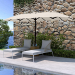 Parasol géant double 4,5 × 2,7 m — toile beige – Image 5