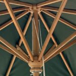 Parasol en teck 3 m — toile verte