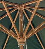 Parasol en teck 3 m — toile verte