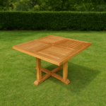 Ensemble table de jardin en teck Bromley — carré – Image 4