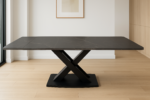 Table céramique extensible 180-260 cm — pierre sombre martelée – Image 5