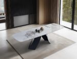 Table céramique extensible Cagliari — blanc brillant