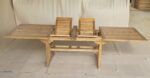 Table de jardin en teck extensible + 8 chaises empilables – Image 3