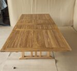 Table de jardin en teck extensible + 8 chaises empilables – Image 2