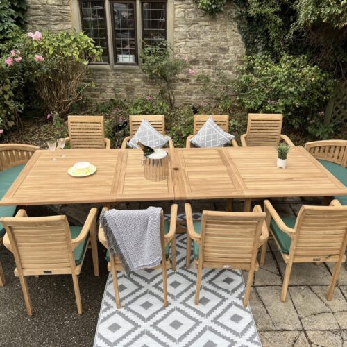 Salon de jardin en teck 14 places
