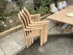 Salon de jardin en teck 14 places — table extensible, 8 chaises + 2 bancs – Image 7