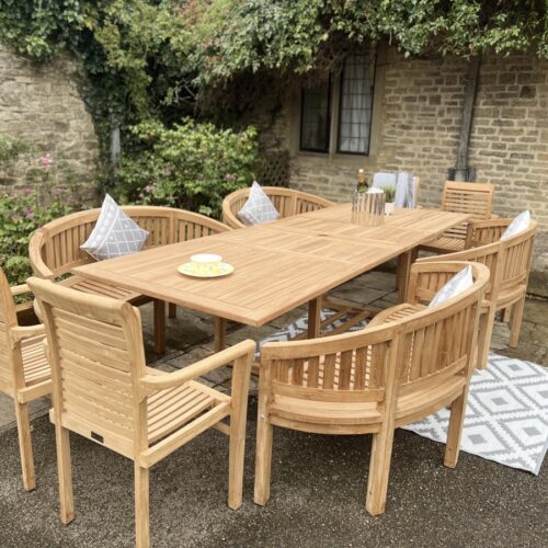Salon de jardin en teck 16 places