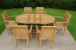Ensemble table et chaises de jardin en teck – Image 4