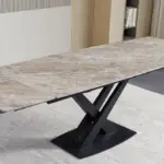 Table céramique extensible 180-260 cm — gris brun