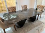 Table céramique Florence 240 cm — gris italien, pieds papillon bronze – Image 11