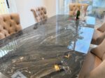 Table céramique Florence 240 cm — gris italien, pieds papillon bronze – Image 9