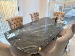 Table céramique Florence 240 cm — gris italien, pieds papillon bronze – Image 7