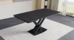 Table céramique extensible 180-260 cm — pierre sombre martelée – Image 2