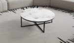 Table basse céramique blanc doré — 100 cm – Image 3