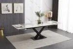 Table céramique extensible — marbre blanc & cuivre – Image 7