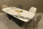 Table céramique Venice — blanc & gris, double rallonge – Image 5