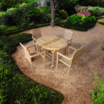 Ensemble table et chaises de jardin en teck – Image 2