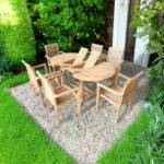 Ensemble table et chaises de jardin en teck – Image 3