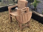 Ensemble bistro de jardin en teck — table pliante + 2 chaises – Image 2