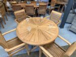 Ensemble de jardin pliant Sunrise en teck — table 120 cm + chaises – Image 8