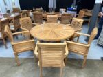 Ensemble de jardin pliant Sunrise en teck — table 120 cm + chaises – Image 7
