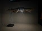 Parasol déporté aluminium 3 m — LED solaire, rotation 360° – Image 3