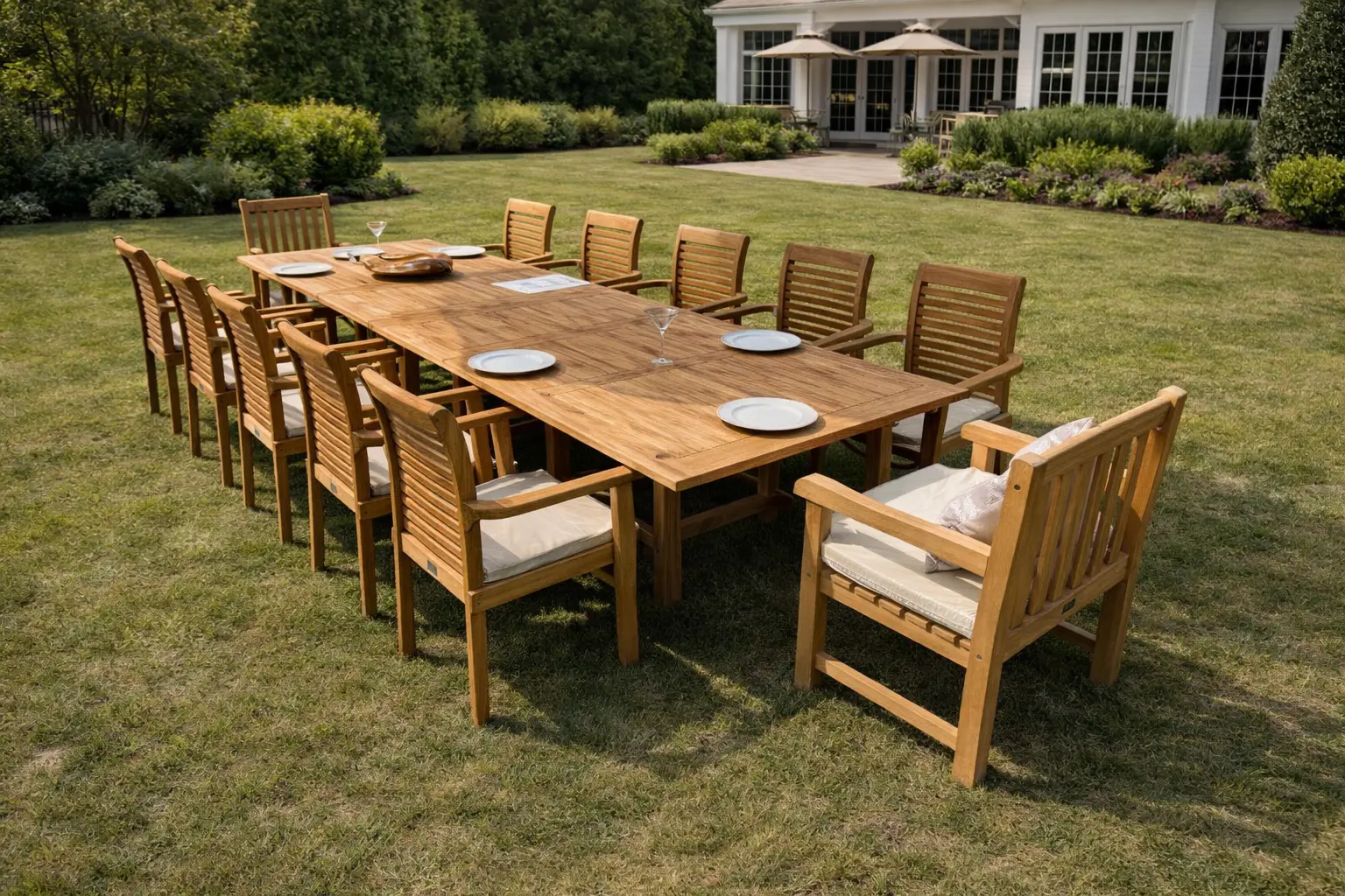 Salon de jardin en teck 10 places
