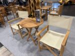 Ensemble bistro premium en teck — 2 fauteuils metteur en scène + table pliante – Image 4