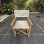 Fauteuil de jardin pliant en teck — style metteur en scène