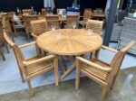 Ensemble de jardin pliant Sunrise en teck — table 120 cm + chaises – Image 6