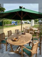 Parasol en teck 3 m — toile verte – Image 6