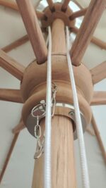 Parasol en teck premium 3 m — toile écrue – Image 2