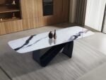 Table céramique Venice — blanc & gris, double rallonge – Image 3