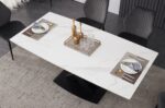 Table à manger céramique extensible — blanc mat – Image 3