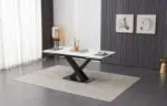 Table à manger céramique extensible — blanc mat – Image 2